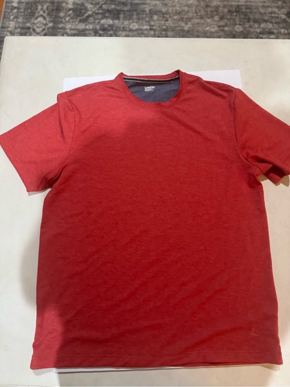 Lands' End Men’s Heathered Red Short-Sleeve Crewneck Tee